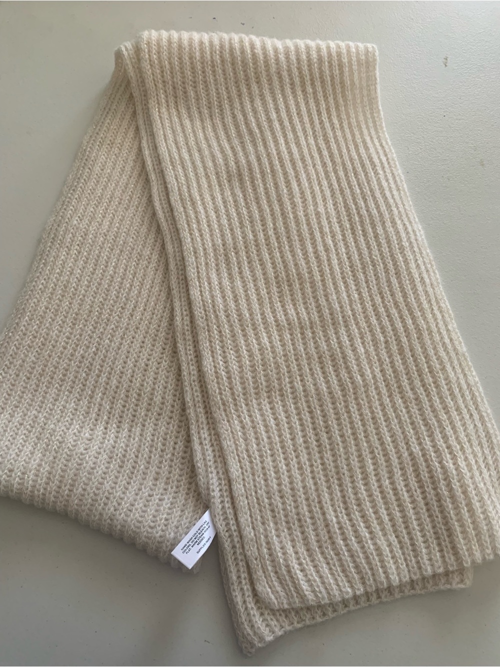 Mixit Knit Scarf in Cream Metallic